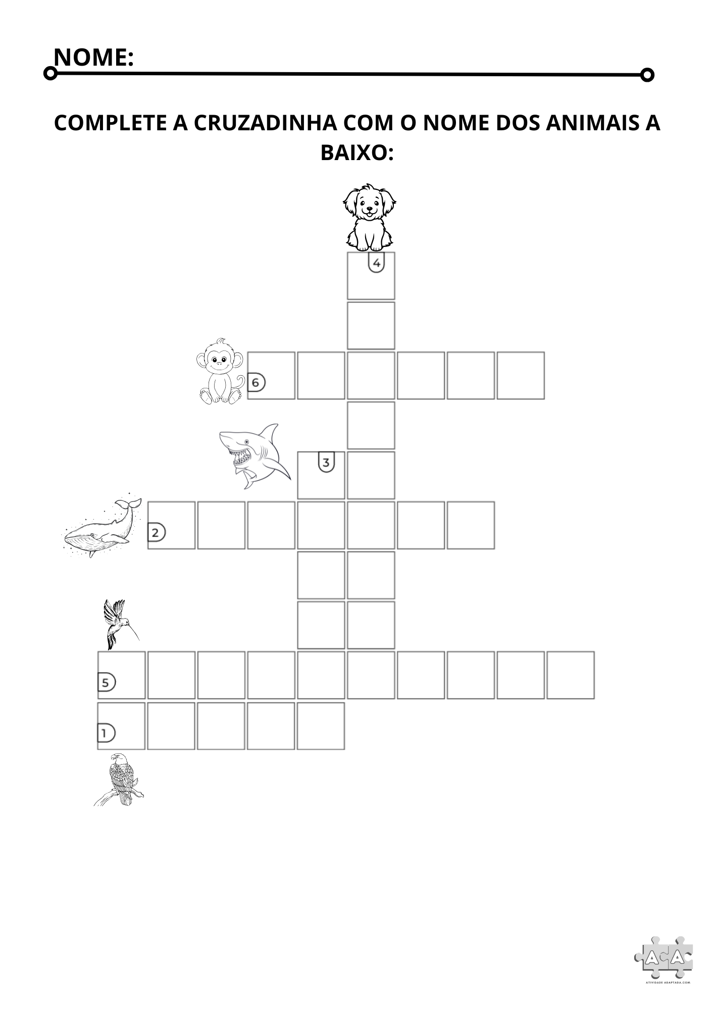 Cruzadinha dos animais